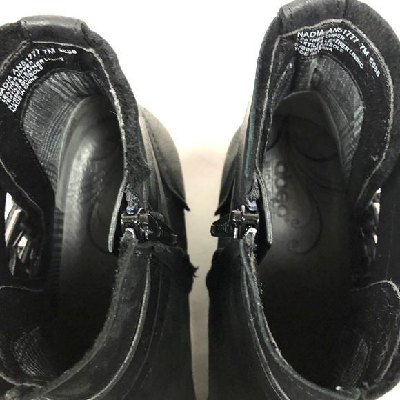 Abeo Nadia Leather Ankle Booties Black, Sz 7 - Picture 8 of 10